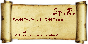 Szórádi Rózsa névjegykártya
